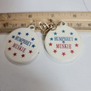 Humphrey Muskie earrings,  presidential campaign, political items,  Humphrey earrings, vintage convention earrings free shipping