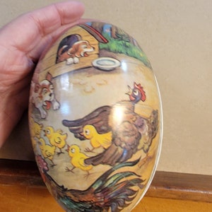 Large East Germany paper mache Easter egg,  cardboard easter egg, vintage paper egg, wintage Easter. vintage paper mache,   FREE SHIPPING