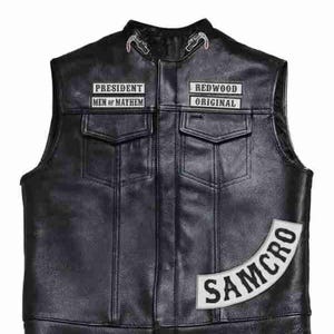 Gilet da motociclista in pelle Sons of Anarchy / Gilet da motociclista da uomo / Gilet in pelle di alta qualità / Taglio in pelle Sons of Anarchy con look autentico