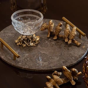 Handcrafted Round Marble Tray: Elegant Home Decor (14x14 inch)
