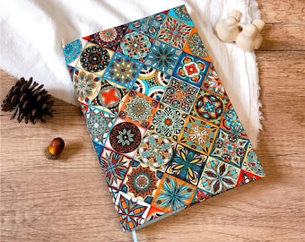 A6 A5 Custom Prague Handmade Notebook,Portable Fabric Journal,Writer's Diary Illustration Book,Personalized Notebook