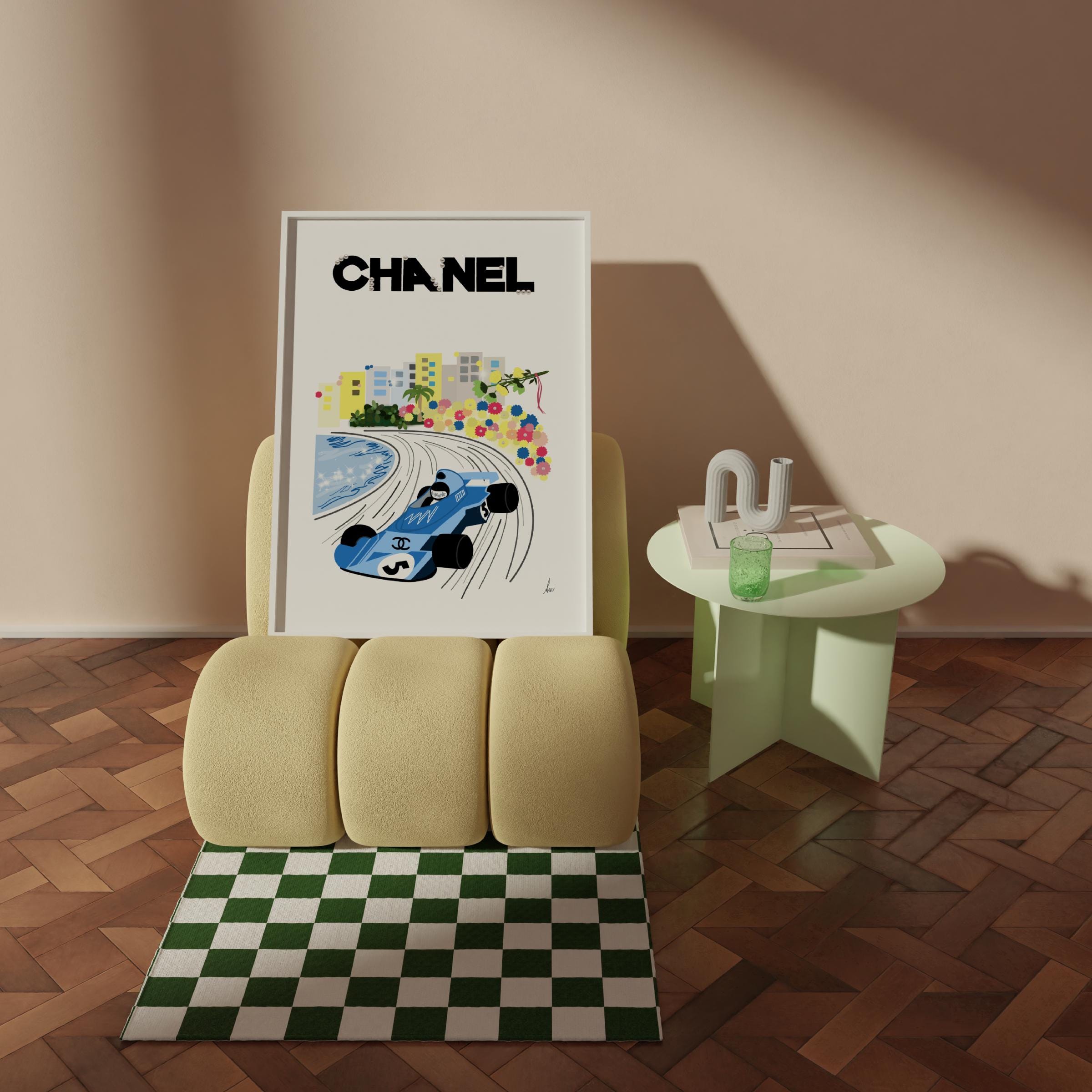Blue Formula 1 Aesthetic Art Poster, Retro Funky Vintage Aesthetic Wall Art, Dorm Room Decor, Fashion Poster, F1 Wall Art, Digital Download