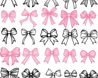 Ribbon Bow SVG Bundle, Coquette Bows Bundle Svg,Ribbon coquette Bow svg, Bow Svg Png, Hair Bow Svg, Bow outline svg, Coquette Bows SVG,