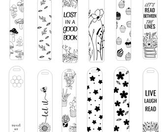 Bookmark SVG Bundle, Bookmark Template Svg, Book Quotes Svg, Book Svg, Retro Book Svg, Floral Book Svg, Reading Svg,  Floral Bookmark Design
