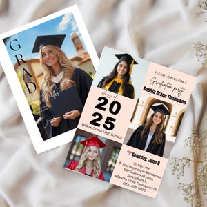 Photo Graduation Invitation Template, Editable Graduation Announcement, Senior 2025 Graduate Invitation,  Graduation Announcement, Canva