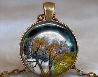 Autumn Equinox pendant, Full Moon pendant Pagan pendant Wiccan jewelry Mabon necklace Wiccan pendant Mabon key chain key ring G27