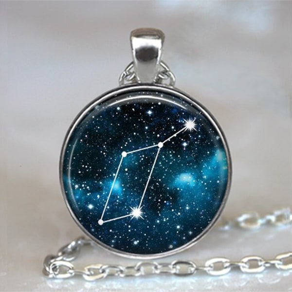 Lyra Constellation necklace, Celestial jewelry astronomy gift lyre of Orpheus gift for singer or musician musical key chain key ring key fob