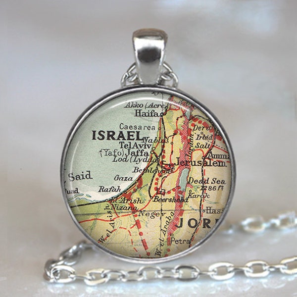 Israel map pendant, Israel pendant Israel map jewelry Israel map necklace, Israel keychain key chain key ring key fob