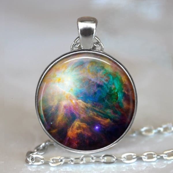 Orion Nebula necklace, celestial jewelry nebula jewelry astronomy pendant cosmic jewelry star galaxy jewelry key chain key ring key fob