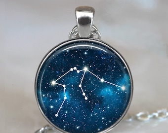 Aquarius Constellation necklace, Aquarius necklace Zodiac constellation pendant constellation jewelry zodiac pendant key chain key ring