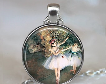 Degas Ballerinas necklace, brooch or key chain, ballerina gift ballet teacher gift Degas art gift for dance student ballet key ring fob