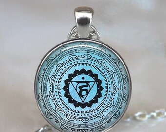 Vishuddha Chakra necklace, throat chakra jewelry, 5th Chakra spiritual healing symbolic jewelry keychain key chain ring key fob