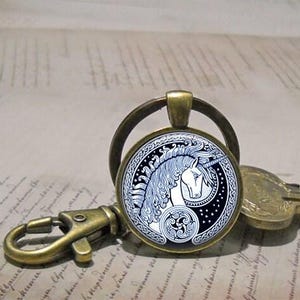 Celtic Unicorn necklace, unicorn pendant unicorn jewelry Celtic jewelry fantasy jewelry unicorn necklace key ring keychain key chain key fob image 4