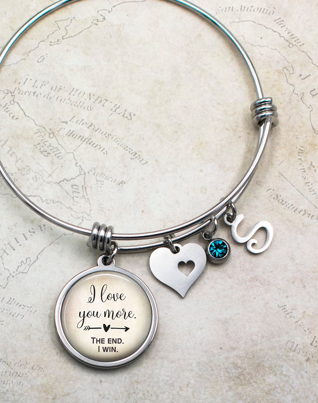 Valentines Gift Anniversary Choose Colour "I Love You" Heart Charm Bracelet 