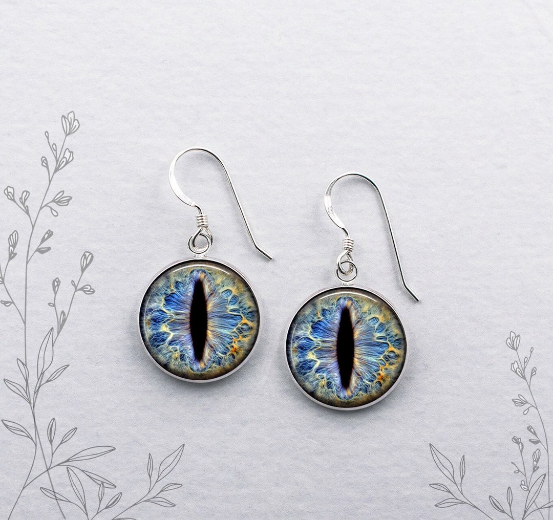 Blue Dinosaur Earrings Cute Dinosaur Jewelry Cute Dragon
