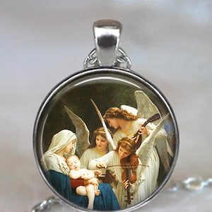 Song of the Angels necklace, brooch pin or key chain, Christ Child Christmas gift Virgin Mary Madonna Baby Jesus Christian stocking stuffer