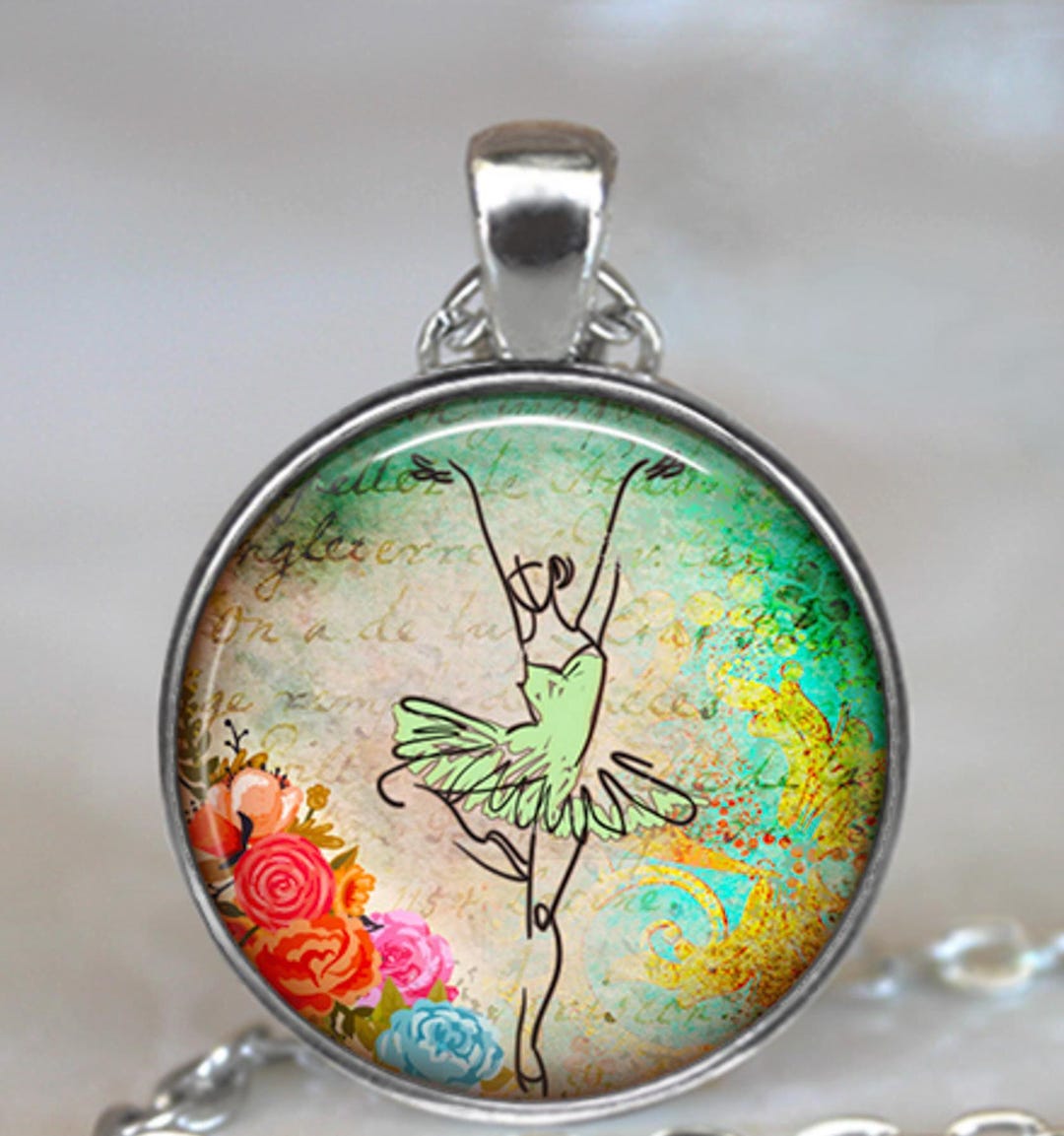 Ballet Key Rings Ballerina Necklace, Key Chain or Brooch, Ballet Art Jewelry Ballet ...