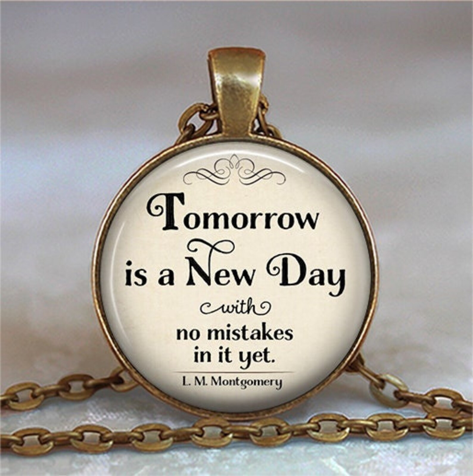Tomorrow is a New Day With No Mistakes in It Quote Necklace Etsy