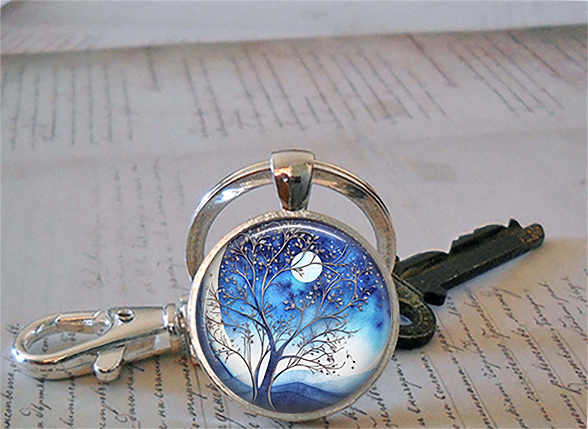 Mystic Forest Moon Necklace, Key Chain or Brooch, Crescent and Full ...