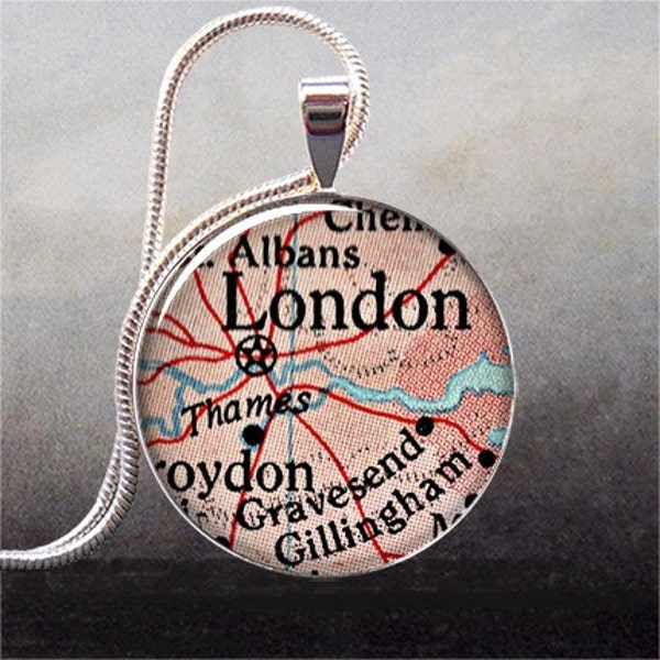 Vintage London Map pendant