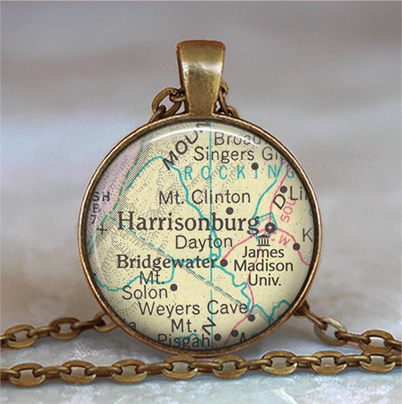 James Madison University map Key Necklace Va map College Alumni Student Gift Graduation Gift,map Jewelry Travel Gift,N333 JMU Pendant Harrisonburg