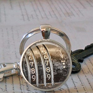 Antique Adding Machine key chain, necklace or brooch, gift for CPA accountant bookkeeper banker or bank teller, banking key ring fob