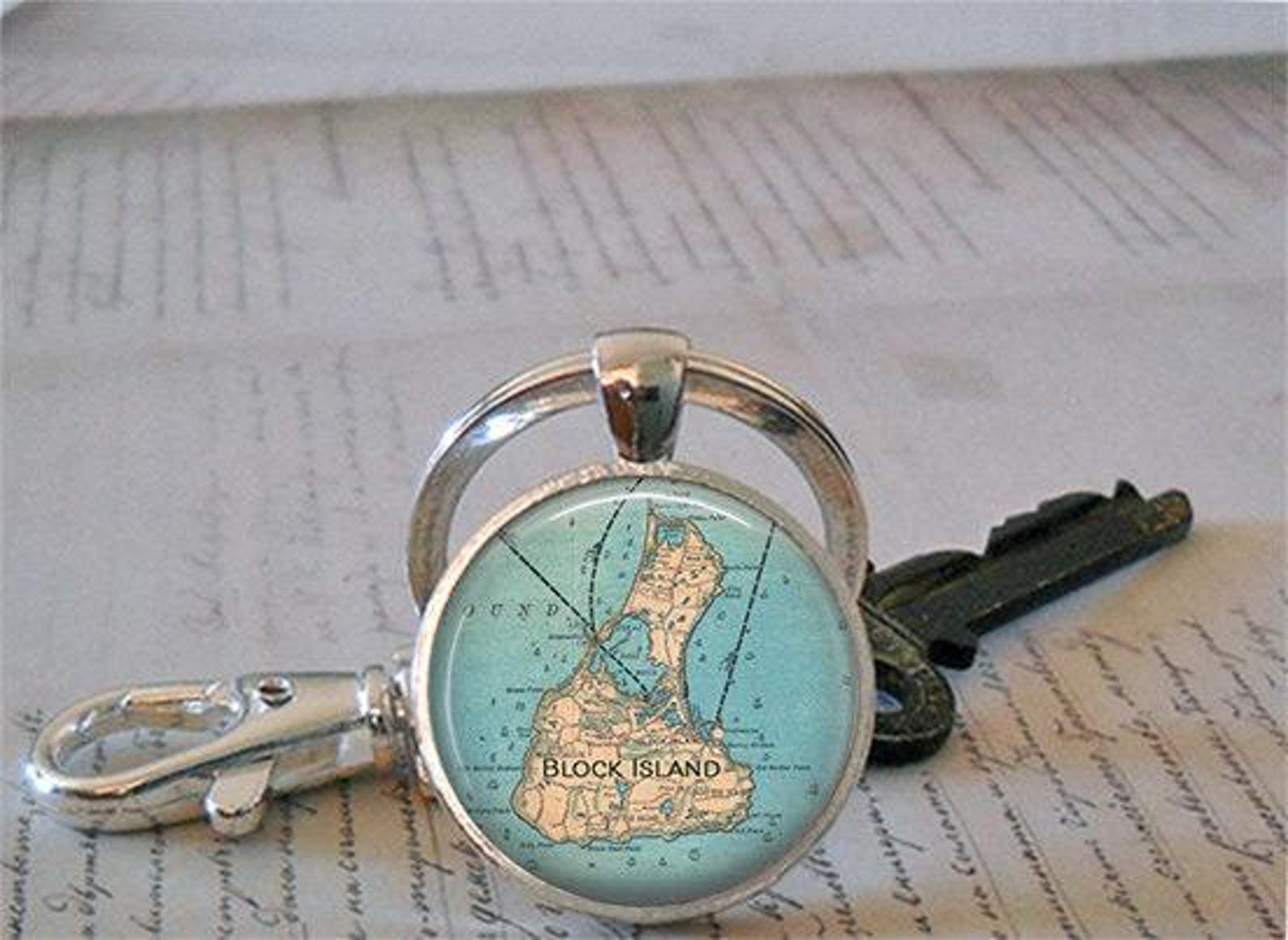 Block Island Map Necklace, Key Chain or Brooch, Rhode Island Vacation ...