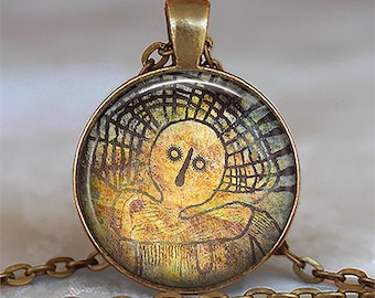 Shaman Spirit necklace, key chain or brooch, Cloud Spirit spiritual talisman ancient Aboriginal cave art spirit guide key ring fob