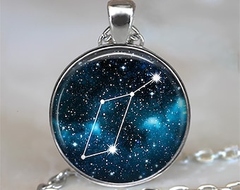 Lyra Constellation necklace, key chain or brooch, Celestial astronomy gift lyre of Orpheus gift for singer or musician music key ring fob