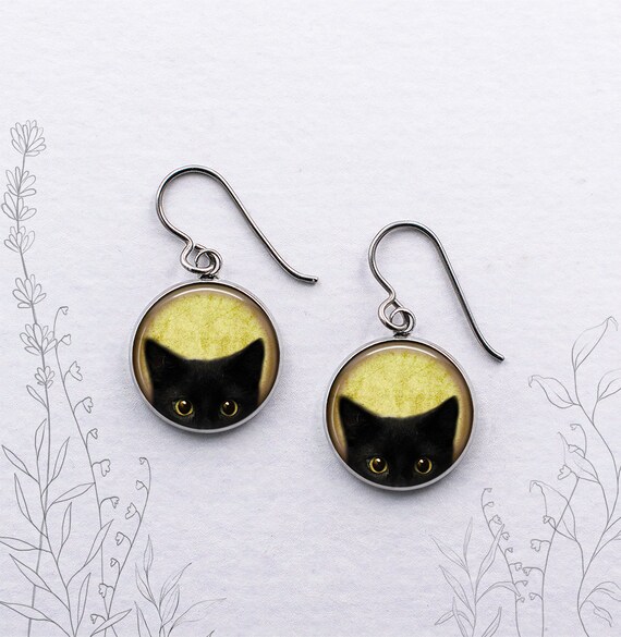 Kitty top cat earrings