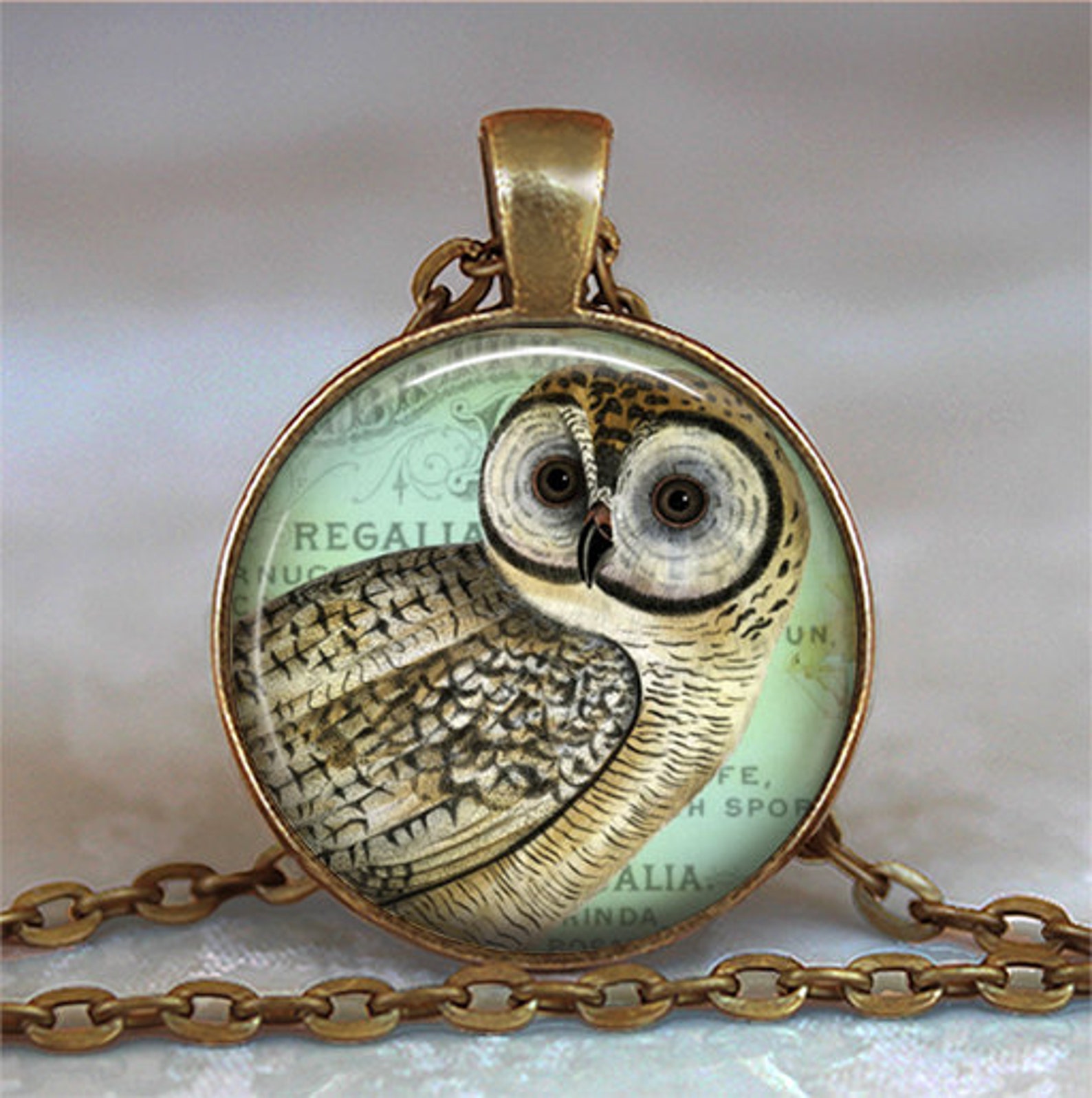 Vintage Owl necklace pendant owl jewelry owl jewellery Etsy
