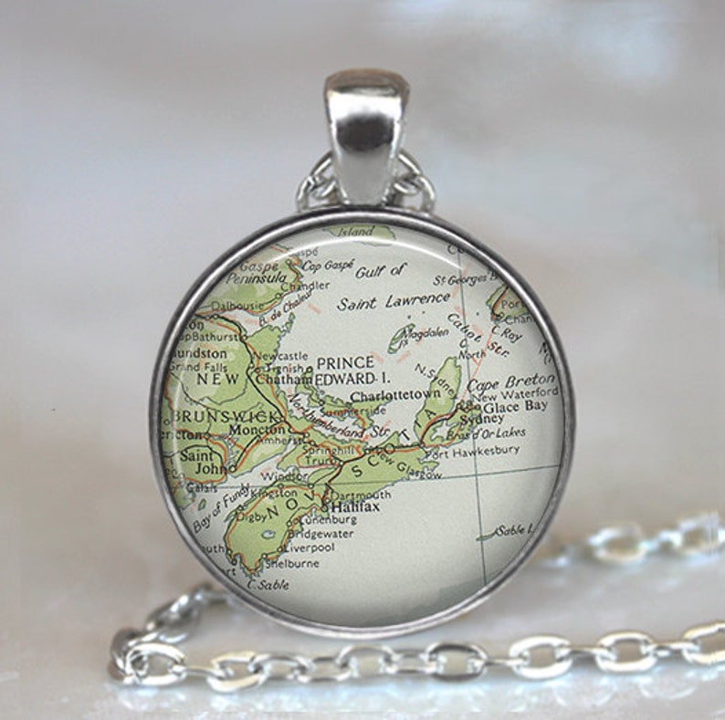 Nova Scotia map pendant Nova Scotia necklace New Brunswick Etsy