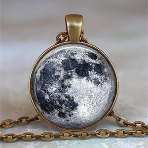 Full Moon necklace, full moon pendant moon jewelry moon jewellery celestial jewelry astronomy pendant NASA photo key chain key ring key fob image 2