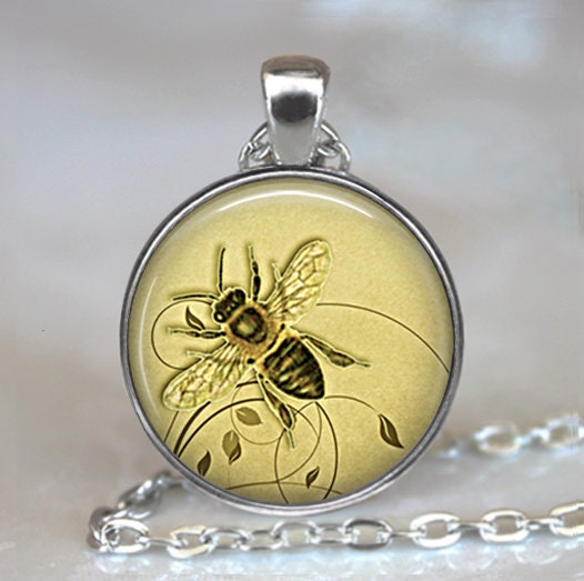 Honeybee Pendant Honey Bee Necklace Honey Bee Jewelry Etsy