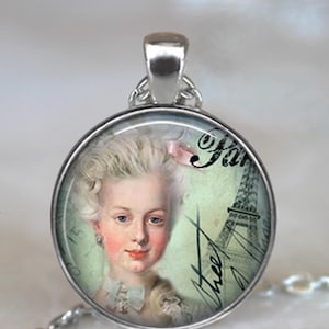 Marie Antoinette necklace, key chain or brooch, Marie Antoinette gift Queen of France French jewelry Francophile gift key ring key fob