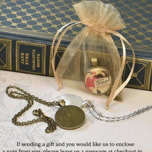 Alphonse Mucha Savonnerie necklace, brooch or key chain, Art Nouveau jewelry Alphonse Mucha art soap maker gift art poster key ring fob image 8