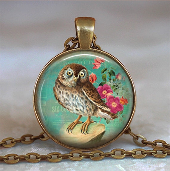 Little Owl Necklace Little Owl Pendant Owl Jewelry Owl Keychain