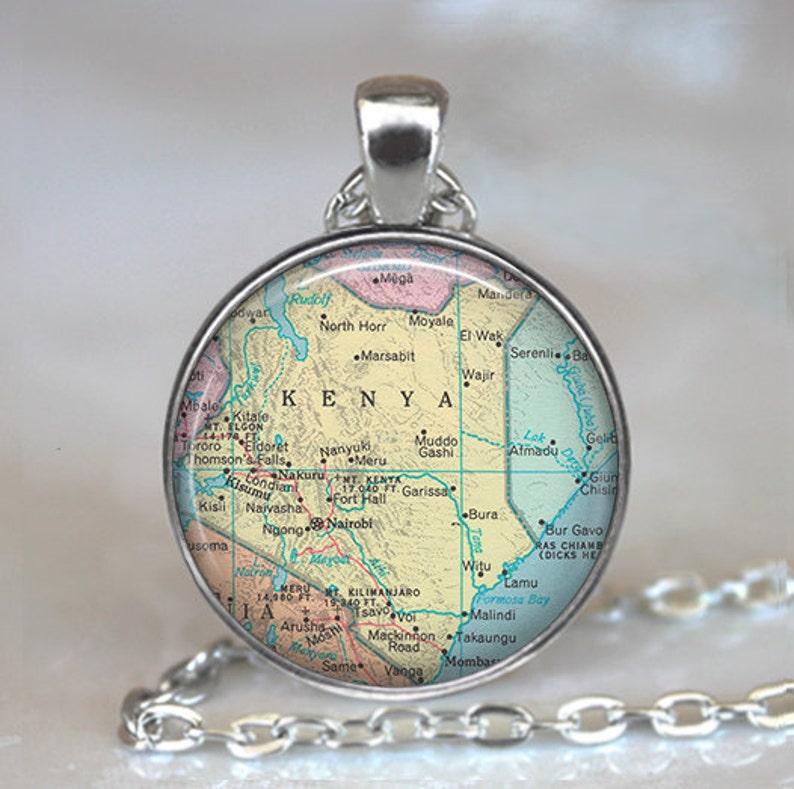 Kenya map pendant Kenya pendant Kenya necklace adoption Etsy