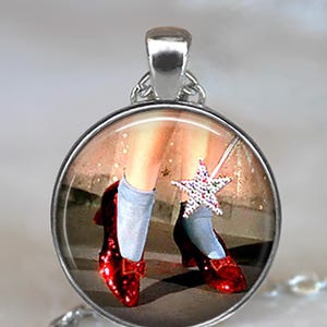 Ruby Slippers brooch pin, necklace or key chain, Oz jewelry Wizard of Oz gift red shoes There&#39;s no place like home key chain key ring fob