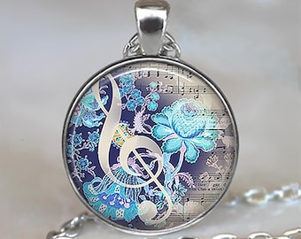 The Color of Music necklace, brooch or key chain, music jewelry music lover's gift for music teacher gift musician keychain key ring key fob