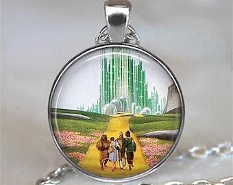 Yellow Brick Road necklace, brooch pin or key chain, Dorothy friendship gift Emerald City Oz jewelry gift for traveler keychain key ring fob