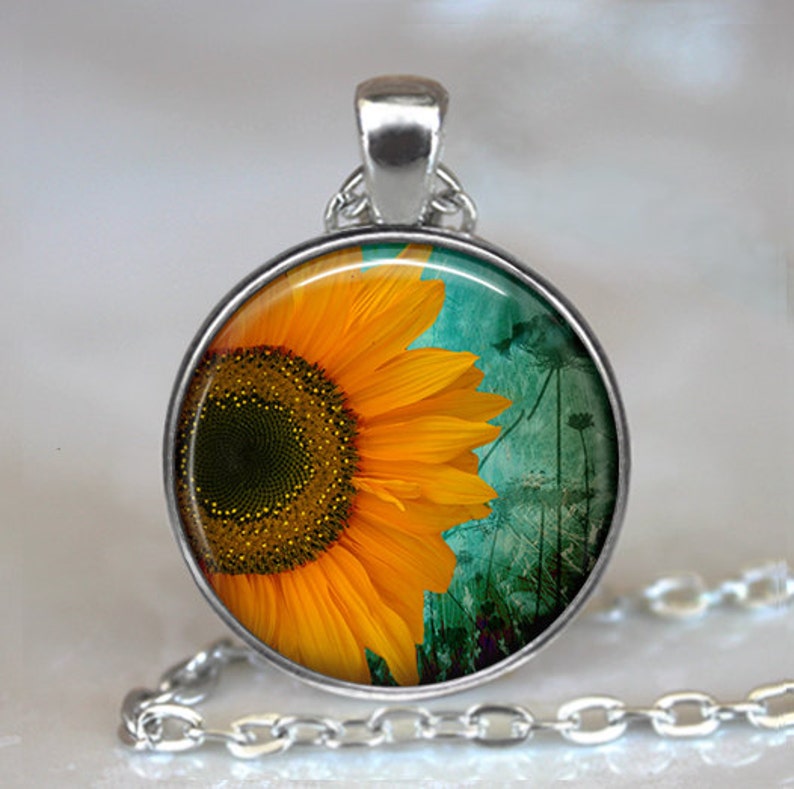 Sunflower pendant sunflower jewelry sunflower jewellery Etsy