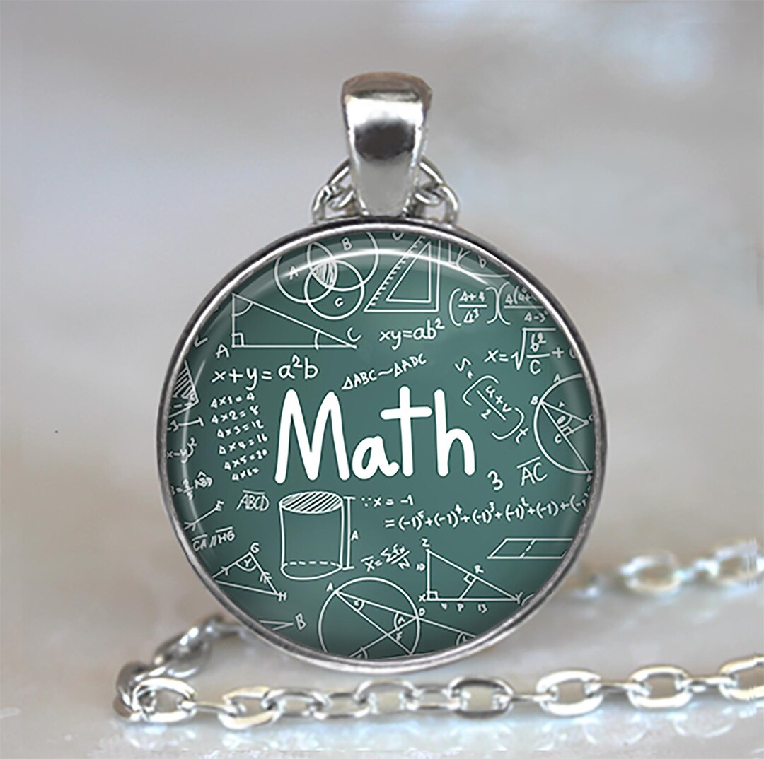 Math Chalkboard Key Chain, Necklace or Brooch, Gift for Schoolteacher ...