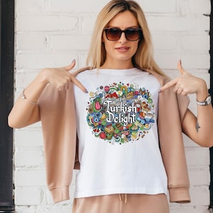 Turkish Delight T-Shirt | Cultural Turkey Graphic Tee, Colorful Art Shirt Souvenir, Gift for Türkiye Lovers, Cultural Heritage