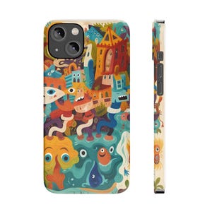 Slim iPhone Hülle Monsters' Castle - 3D Cartoon Doodle Art - Niedliche & Lustige Handyhülle von Cutesies