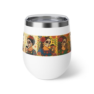 Gobelet isotherme Día de los Muertos 12 oz - Mug de voyage crâne en sucre - Cadeau coloré d&#39;inspiration mexicaine par Cutesies