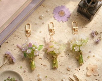 Beaded Flower Bouquet Keychain