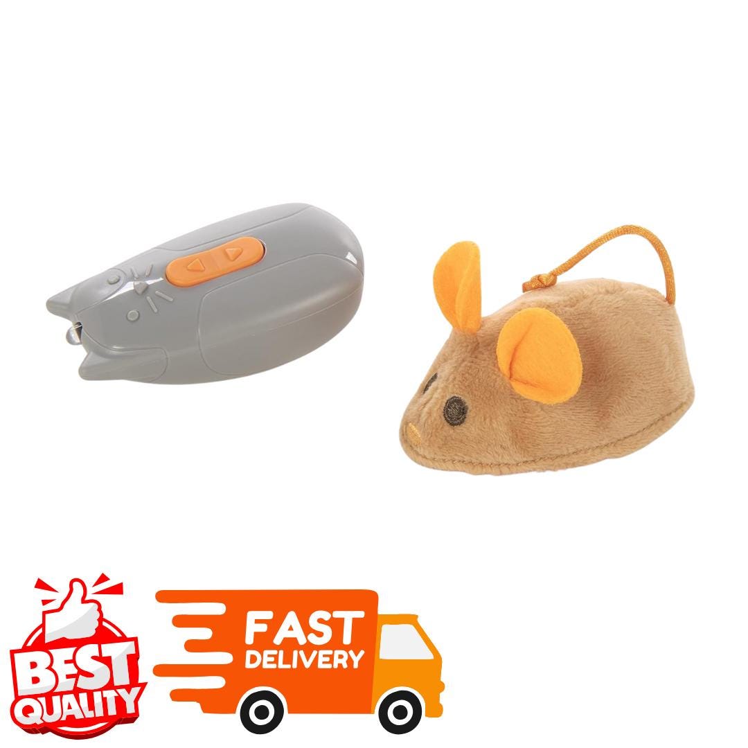 Remote Control Mouse Cat Toy – Interactive Electronic Chase Toy for Cats, Gray & Orange Fun Motion Play