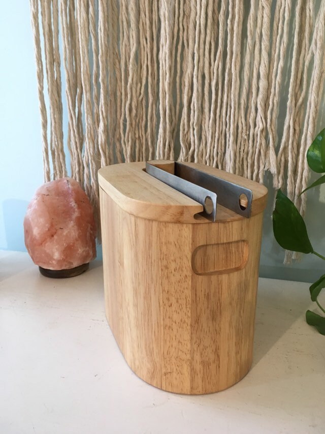 Vintage Ice Bucket Georges Briard Barware Wooden Light Wood Designer Drink Party Bar Accessories Mid Century