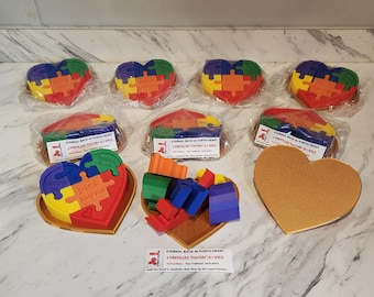 LGBTQIA+ ETERNAL Back-N-Forth Heart puzzle! 6 CUSTOMIZABLE prefilled "favors" engraved on heart puzzle.